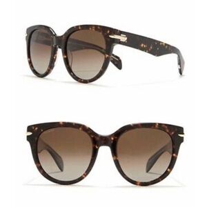 Rag & Bone 1003/S Cat Eye Polarized Sunglasses Havana Crystal Colorway